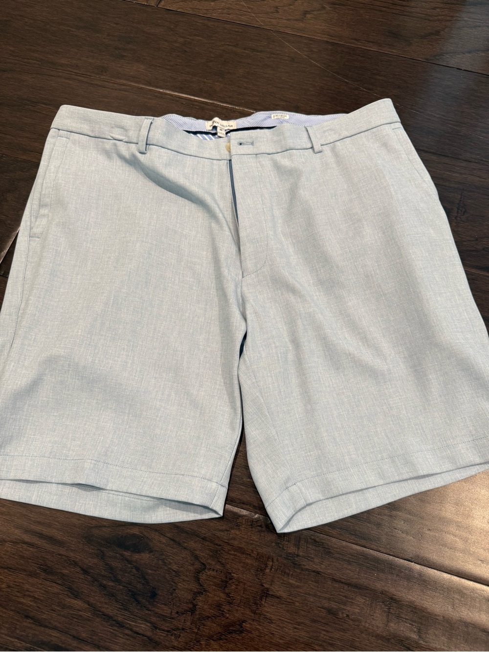 Peter Millar Bakers Bay Golf Club Light Blue Flat Front Performance Shorts